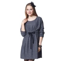 今生宝贝 小资情调个性褶皱呢子连衣裙 孕妇装秋冬新款