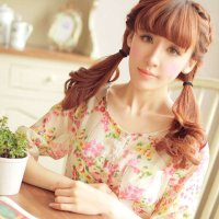 韩琦丝春夏甜美学院百搭文艺小清新碎花五分袖衬衣衫女装包邮