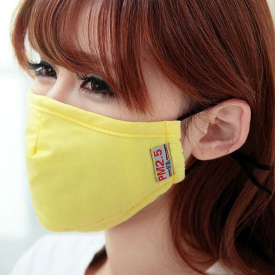 CM朝美PM2.5 活性炭口罩 防粉尘 时尚立体口罩 KN95雾霾 附4滤片 女士黄色
