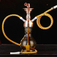 ZOBO正牌水烟壶双软管 阿拉 伯水烟壶玻璃 双重过滤水烟斗 过滤烟嘴