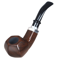 SANDA三达黑檀木烟斗菱状 9mm活性碳过滤芯弯式烟嘴 送长辈送爱人礼品