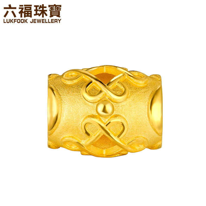 六福珠宝如意结黄金手链串珠DIY足金串珠手绳计价GDGTBP0011