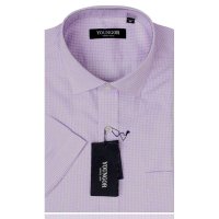 YOUNGOR雅戈尔男正品商务正装紫细格DP纯棉免烫短袖衬衫SDP16253-32