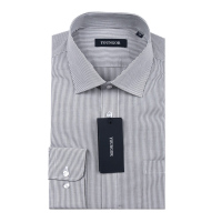 雅戈尔全棉灰色细条纹长袖衬衫PM10131EBA