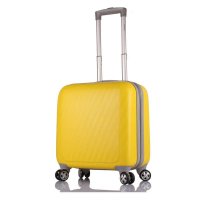 Amlenker16寸超轻登机箱拉杆箱万向轮 商务磨砂韩国旅游箱包女银色行李箱