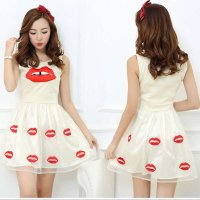 清伊格调 2014夏季新款欧根纱重工精美刺绣背心裙 QY0485