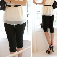 清伊格调 2014夏季女装新款弹力修身七分休闲裤 QY0685