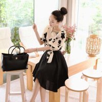 清伊格调 2014春装新款气质修身上衣+裙子两件套（送腰带） QY0578