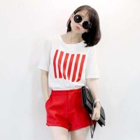 清伊格调 2014夏装新款钢琴键盘短袖t恤衬衫+短裤两件运动休闲套装 QY0781