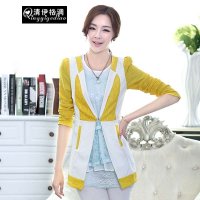 清伊格调 2015秋季女装新款韩版蕾丝修身九分袖小西服外套 QY0857