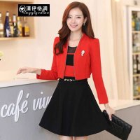 清伊格调 2015秋季新款韩版女士针织时尚修身两件套伴娘礼服连衣裙QY1056