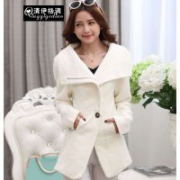 清伊格调 2014秋冬装新款韩版女式中长修身羊毛呢外套 QY1187