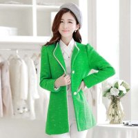 清伊格调 2015秋冬新款中长款奢华珍珠领羊毛呢外套 QY1292