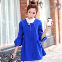 清伊格调 2014冬装新款韩版宽松大码中长款斗篷毛呢外套 QY1302