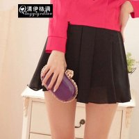 清伊格调 2015春夏新款女装百搭显瘦甜美学院风百褶裤裙 QY1615