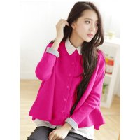 韩缘阁 2015年秋装新款韩版时尚圆领开衫斗篷型针织衫 QY1507