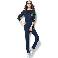 韩缘阁 2015年秋装新款女装休闲长袖户外运动服套装 QY2151
