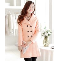 韩缘税 2015年冬季新款韩版双排扣荷叶领毛呢外套 QY2294