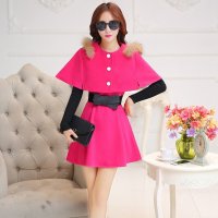 萨麦斯 2015年秋冬装新款修身毛呢两件套打底连衣裙 QY2414