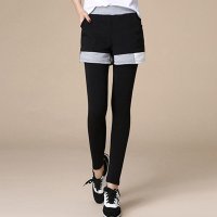 萨麦斯 2015年秋冬新款加绒加厚大码假两件打底裙裤 QY2277