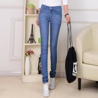 萨麦斯 2015秋冬新款女装 弹力小脚铅笔显瘦牛仔长裤QY1862