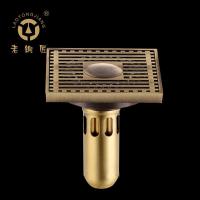 老铜匠地漏GD10198长芯 全铜加厚镀铬青古铜地漏 正品 洗衣机地漏 防臭