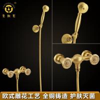 老铜匠LJ10117-1 全铜仿古淋浴花洒套装 超强增压花洒喷头