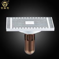 老铜匠地漏GD10171镀铬亮色 全铜淋浴房防臭 长排长条加长地漏长方形地漏 U型深水封芯