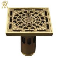 老铜匠 全铜防臭地漏 欧式仿古 厨房卫生间纯铜地漏 艺术雕花 10141U型深水封芯