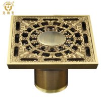 老铜匠 全铜防臭地漏芯欧式仿古厨房卫生间纯铜地漏艺术雕花 10142T型