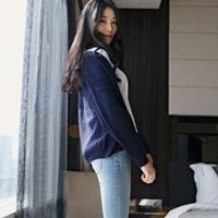 米纱2015新款春秋韩版复古修身显瘦浅蓝色紧身小脚铅笔牛仔裤629