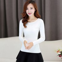 米纱2015秋装新款韩版圆领打底毛衣修身针织衫9605
