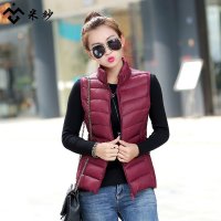 米纱2015秋冬新款女士时尚立领休闲修身收腰短款背心薄款马甲外套808