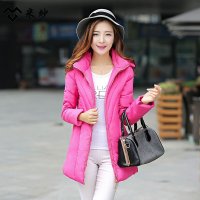 米纱2015冬装新款韩版女装时尚女士棉衣 简约修身显瘦百搭中长款羽绒棉服1678