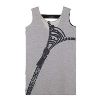 2014年新款直筒吊带背心女拉链印花拼接一字无袖女打底上衣-181100