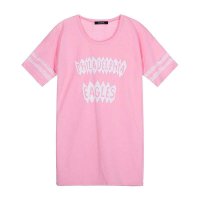 2014秋装新款潮流中长款字母印花直身宽松休闲中袖t恤女 180959