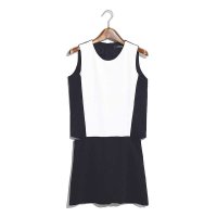 2015年春夏韩版新款无袖连衣裙假两件露腰短裙背心裙连衣裙181387