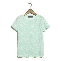 2015年春夏韩版新款圆领套头印花破洞短袖t恤宽松女上衣453060