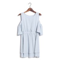 21015夏韩版甜美连衣裙气质少女修身显瘦露肩连衣裙短裙371649