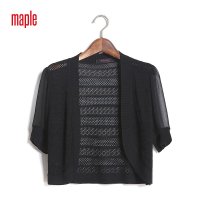 2015年夏季韩版新款纯色薄款雪纺外套短款开衫空调衫薄外套380711