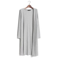 2015初秋新款韩版纯色显瘦中长款针织衫街头百搭休闲开衫371819