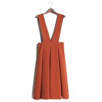 2015初秋新款韩版学院风纯色背带连衣裙显瘦连衣裙潮女453778