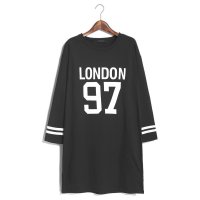 2015初秋韩版BF街头嘻哈中长款宽松字母印花t恤百搭打底女371870