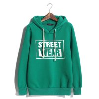 2015秋季新款韩版抓绒连帽卫衣百搭纯色宽松字母印花上衣女371930