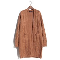 2015秋季新款韩版文艺范麻花针织毛衣开衫百搭中长款女外套371928