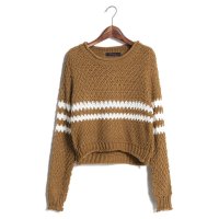 2015秋冬新款韩版镂空百搭显瘦套头毛衣时尚洞洞针织衫女380878