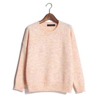 2015秋季新款韩版文艺复古混色套头针织衫百搭宽松圆领毛衣454063