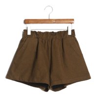 2015秋冬韩版复古松紧高腰显瘦阔腿加厚毛呢短裤女宽松靴裤372021