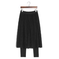 2016春季新款韩版蕾丝拼接显瘦长裙裙裤假两件可外穿打底裤454366