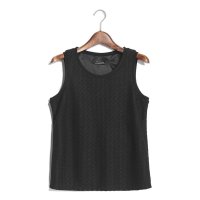 2016春季新款韩版时尚简约纯色背心宽松显瘦短款上衣女181875